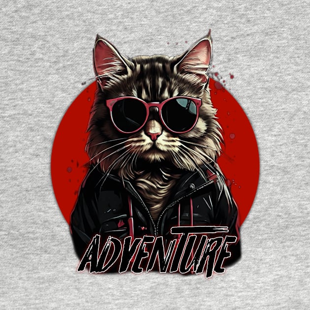 Adventure Retro Cat Design by Mustapha Sani Muhammad